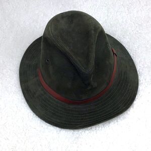 American Eagle Olive Suede Indiana Jones style Fedora Hat